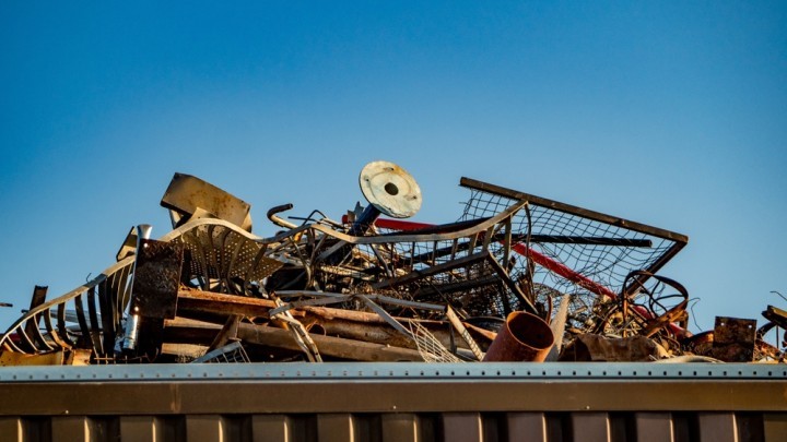 scrap metal pile
