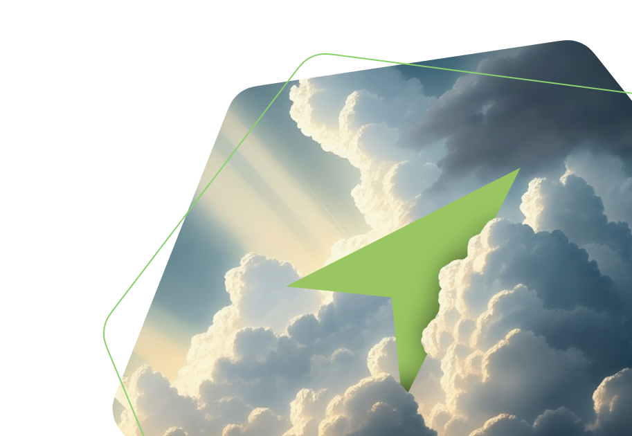 Green arrow on cloud
